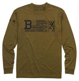 Browning Graphic Long Sleeve Sun Shirt in green features a custom graphic